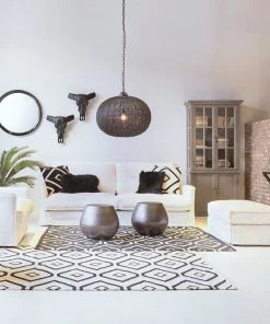 HausOfRex Lighting Woven Wire Ball Pendent Light Matt Black