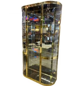 HausOfRex Vintage Brass & Glass Vitrine Cabinet