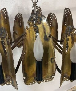 HausOfRex Lighting Brass Brutalist Chandelier By Tom Greene