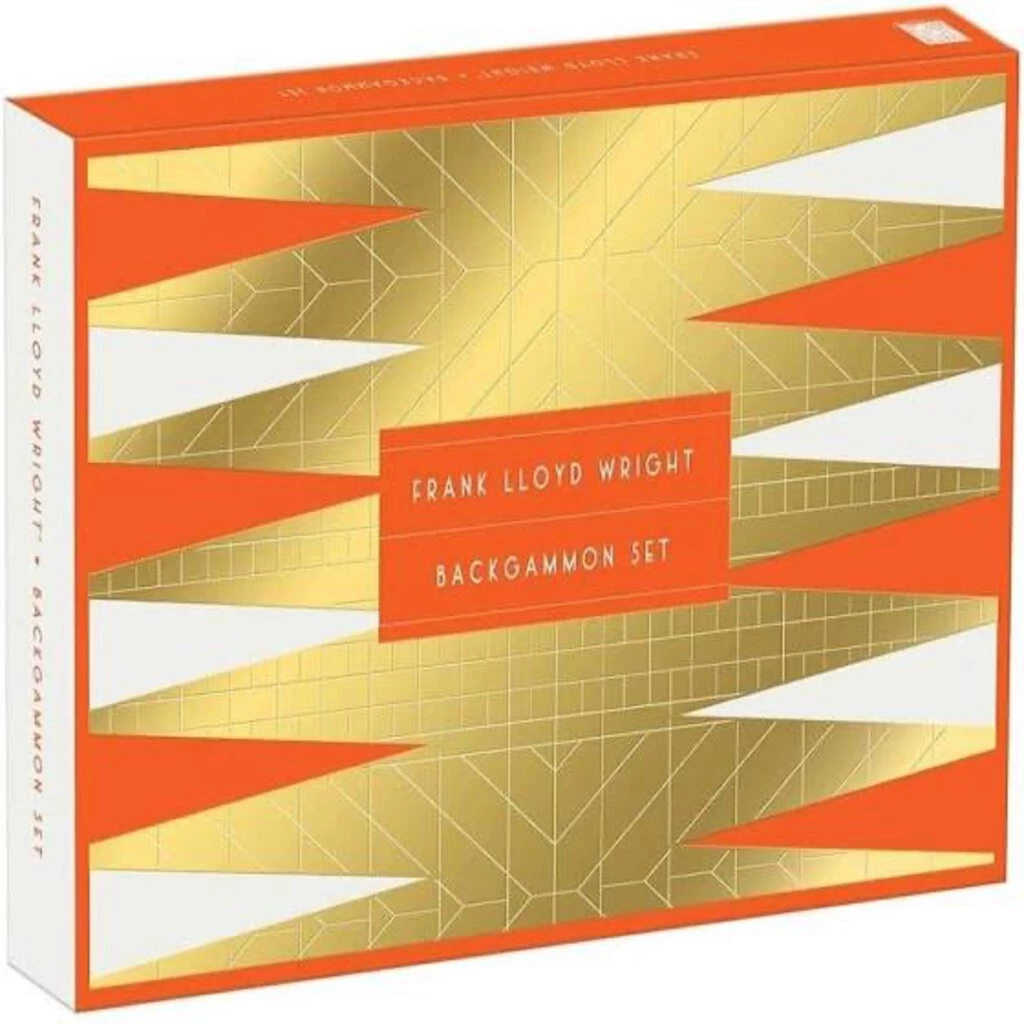 HausOfRex Frank Lloyd Wright Backgammon Set Orange Gold 1 HausOfRex Frank Lloyd Wright Backgammon Set Orange Gold
