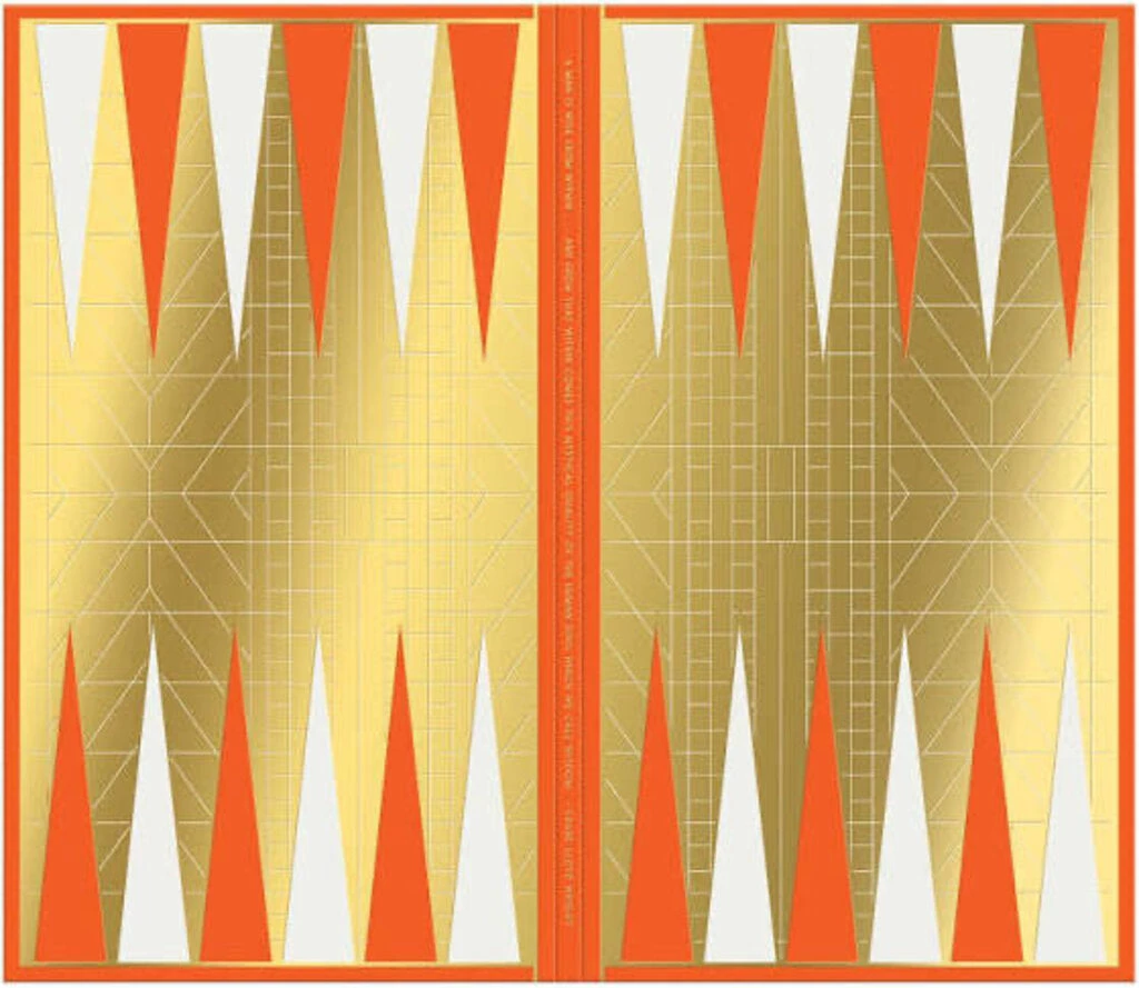 HausOfRex Frank Lloyd Wright Backgammon Set Orange Gold 3 HausOfRex Frank Lloyd Wright Backgammon Set Orange Gold