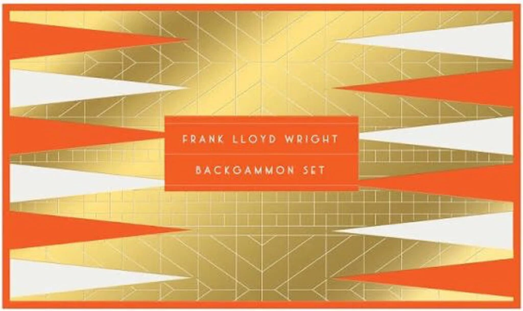 HausOfRex Frank Lloyd Wright Backgammon Set Orange Gold 5 HausOfRex Frank Lloyd Wright Backgammon Set Orange Gold