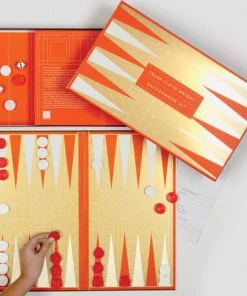HausOfRex Frank Lloyd Wright Backgammon Set Orange Gold 8 HausOfRex Frank Lloyd Wright Backgammon Set Orange Gold
