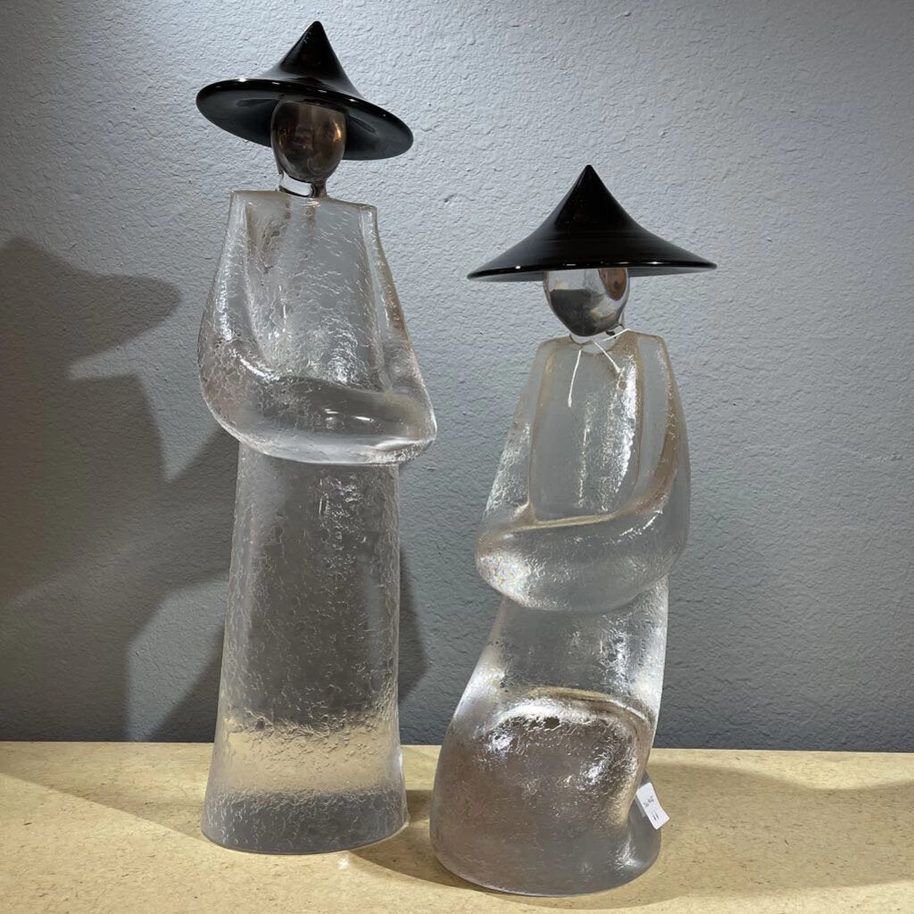 HausOfRex Looking Playing Loving Pair - Authentic Monumental Pino Signorretto Murano Kneeling Figures - SIGNED 2 HausOfRex Looking Playing Loving Pair - Authentic Monumental Pino Signorretto Murano Kneeling Figures - SIGNED