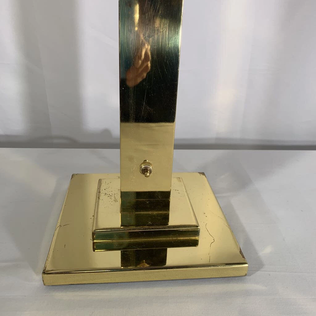 HausOfRex Pair - Mid Century Modern Monumental Nessen Brass Lamps, Custom Shades 3 HausOfRex Pair - Mid Century Modern Monumental Nessen Brass Lamps, Custom Shades