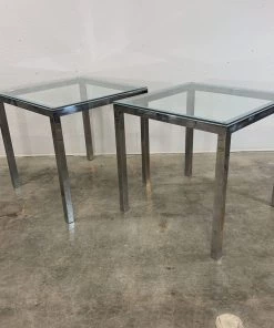 HausOfRex Pair - Cube Chrome Side Tables