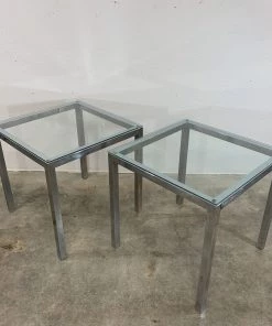 HausOfRex Pair - Cube Chrome Side Tables
