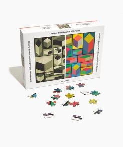 HausOfRex Sol LeWitt MoMa Distorted Cubes 2001 Double-Sided Puzzle 500 Piece Puzzle Looking Playing Loving