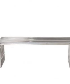 HausOfRex Stella Stainless Steel Bench Large Silver Living