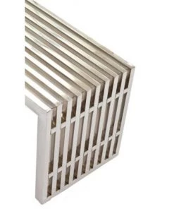 HausOfRex Stella Stainless Steel Bench Large Silver Living