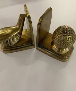 HausOfRex Looking Playing Loving Pair - Brass Finish Golf Bookends