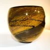 HausOfRex Art Tall Bowl Glass Orange And Black Signed