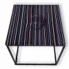 HausOfRex Looking Playing Loving Orfeo Striped Glass Top Table