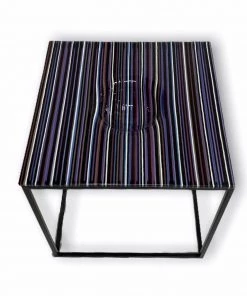 HausOfRex Looking Playing Loving Orfeo Striped Glass Top Table