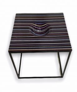 HausOfRex Looking Playing Loving Orfeo Striped Glass Top Table