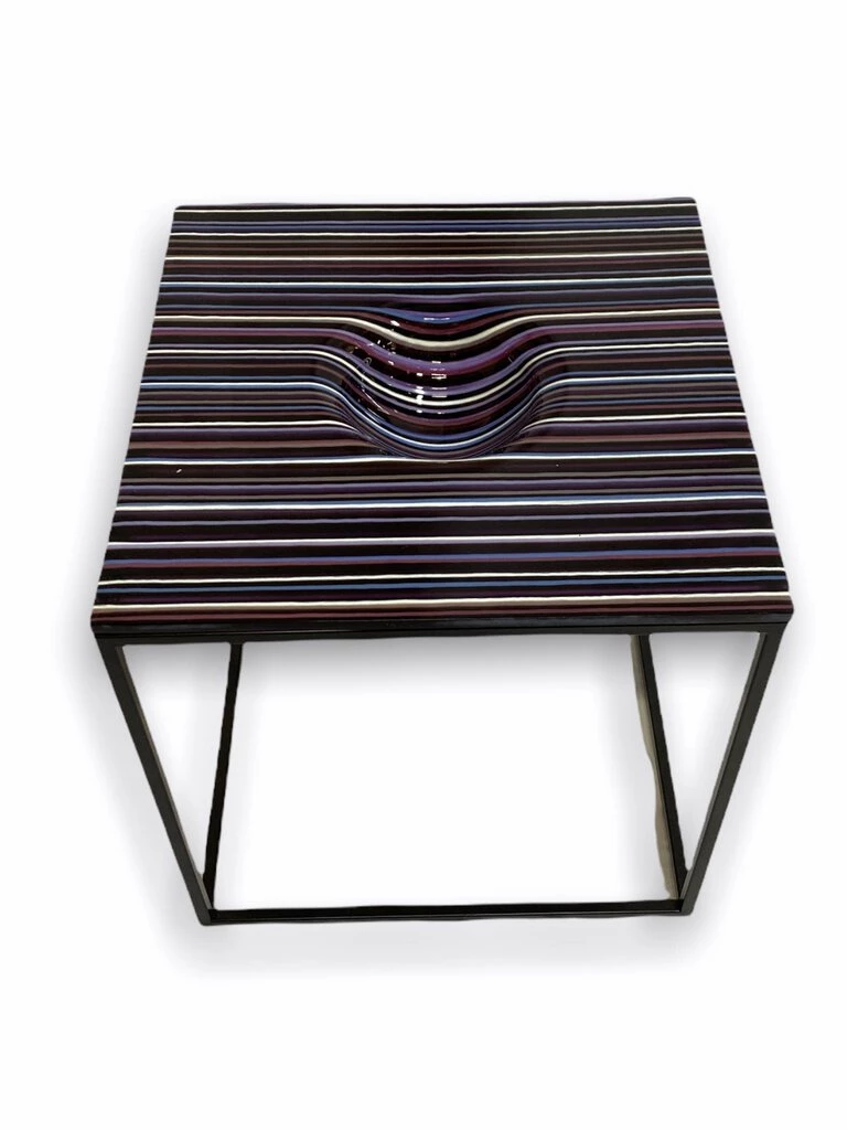 HausOfRex Looking Playing Loving Orfeo Striped Glass Top Table 2 HausOfRex Looking Playing Loving Orfeo Striped Glass Top Table