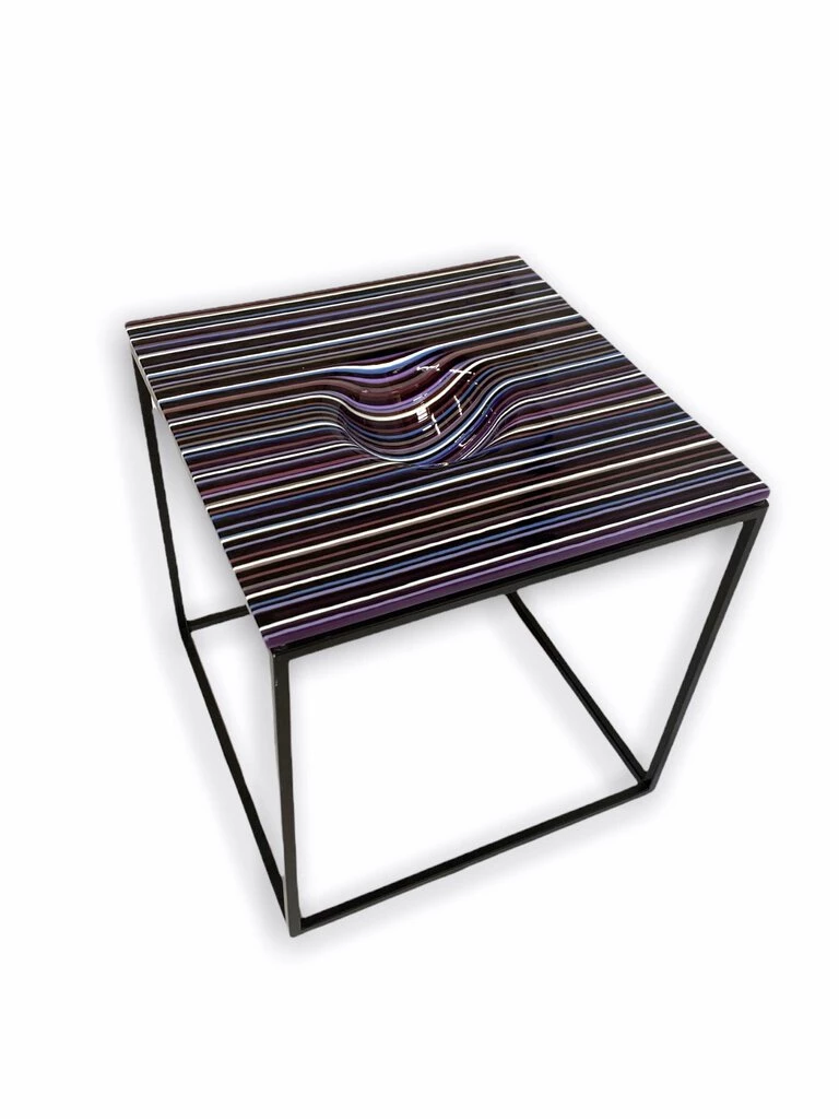 HausOfRex Looking Playing Loving Orfeo Striped Glass Top Table 3 HausOfRex Looking Playing Loving Orfeo Striped Glass Top Table