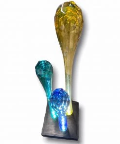 HausOfRex Lighting Orfeo 3 Spore Lamp, Blue Amber