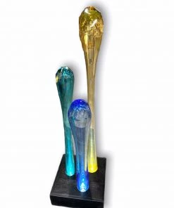 HausOfRex Lighting Orfeo 3 Spore Lamp, Blue Amber