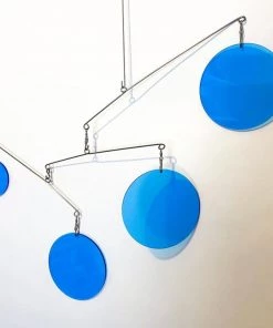 HausOfRex Looking Playing Loving Mobile Cantilevered Circles: Clear Blue