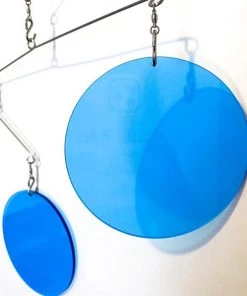 HausOfRex Looking Playing Loving Mobile Cantilevered Circles: Clear Blue