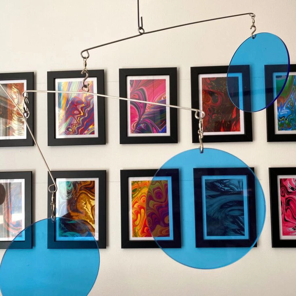 HausOfRex Looking Playing Loving Mobile Cantilevered Circles: Clear Blue 3 HausOfRex Looking Playing Loving Mobile Cantilevered Circles: Clear Blue