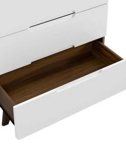 HausOfRex The Modo Series 3-Drawer Chest In Walnut/White Sleeping
