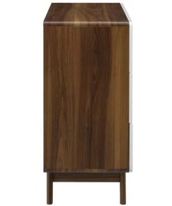 HausOfRex The Modo Series 3-Drawer Chest In Walnut/White Sleeping 7 HausOfRex The Modo Series 3-Drawer Chest In Walnut/White Sleeping