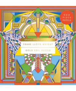 HausOfRex Frank Lloyd Wrigh TImperial Hotel Peacock Rug Gold Foil 500 Piece Looking Playing Loving