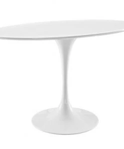 HausOfRex Tulip Table Dining / 48" Oval / White Top / White Base