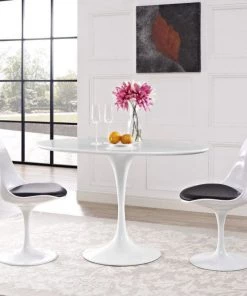 HausOfRex Tulip Table Dining / 48" Oval / White Top / White Base 6 HausOfRex Tulip Table Dining / 48