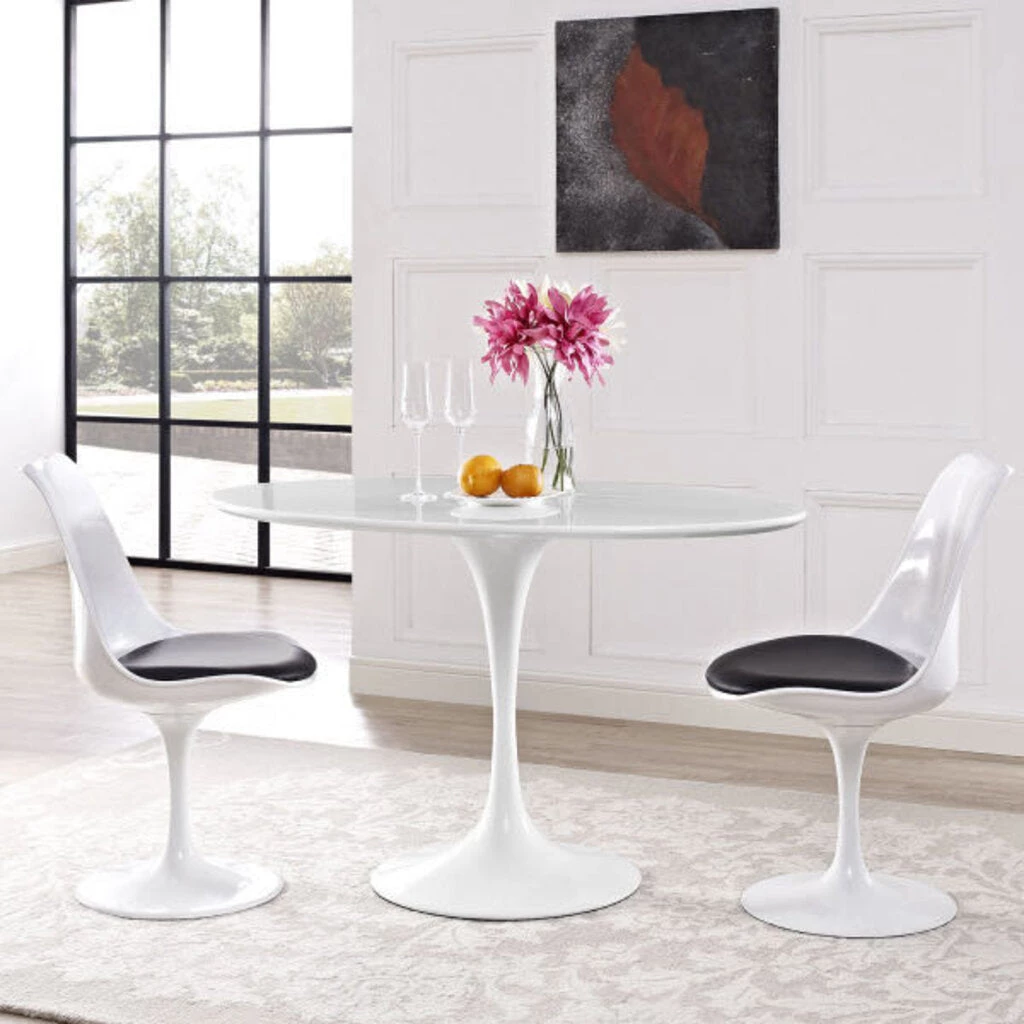 HausOfRex Tulip Table Dining / 48" Oval / White Top / White Base 3 HausOfRex Tulip Table Dining / 48" Oval / White Top / White Base
