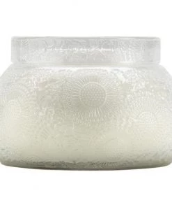 Voluspa MOKARA Embossed, Tinted Glass Chawan Bowl W/ Lid Looking Playing Loving