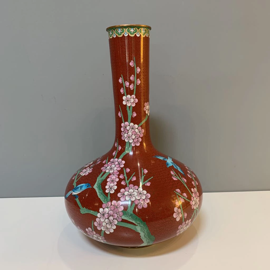 HausOfRex Looking Playing Loving Vintage Imperial Cloisonne Red Vase 1 HausOfRex Looking Playing Loving Vintage Imperial Cloisonne Red Vase