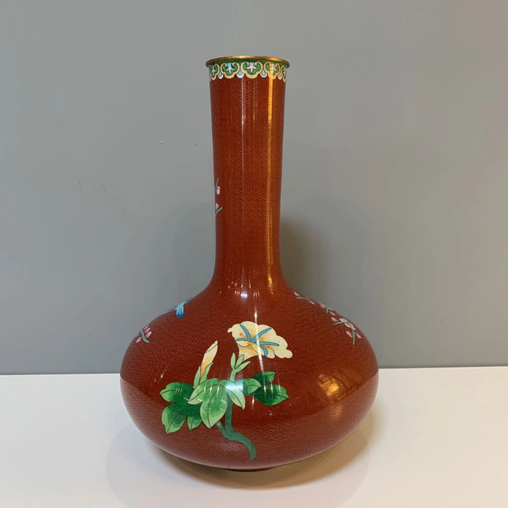 HausOfRex Looking Playing Loving Vintage Imperial Cloisonne Red Vase 2 HausOfRex Looking Playing Loving Vintage Imperial Cloisonne Red Vase