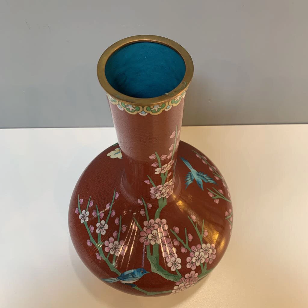 HausOfRex Looking Playing Loving Vintage Imperial Cloisonne Red Vase 4 HausOfRex Looking Playing Loving Vintage Imperial Cloisonne Red Vase