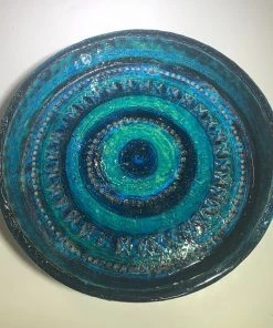 HausOfRex Looking Playing Loving Bitossi 'Rimini Blue' Large Ceramic Bowl By Aldo Londi (Italian)