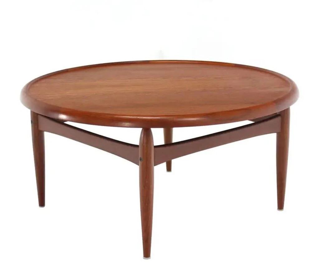 Dux Of Sweden Reversible Flip-Top Danish Modern Round Coffee Table Teak 39" DIAM 18.5 H 2 Dux Of Sweden Reversible Flip-Top Danish Modern Round Coffee Table Teak 39" DIAM 18.5 H