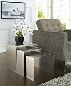 HausOfRex Living Steel Waterfall Nesting Table