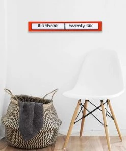 HausOfRex Looking Playing Loving Texttime Metal Red Clock By