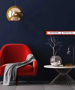 HausOfRex Looking Playing Loving Texttime Metal Red Clock By