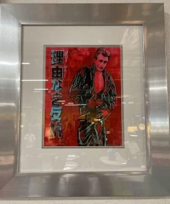 HausOfRex Andy Warhol Framed Lithograph "Rebel W/out A Cause James Dean" 21.75 X 24.75" S Looking Playing Loving