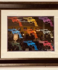 HausOfRex Looking Playing Loving Andy Warhol Framed Lithograph "Gun Circa 1982" 34.25" X 29.25" M