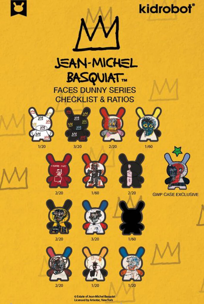 HausOfRex Basquiat Faces 3" Mini Dunny Series 2 Each 12 HausOfRex Basquiat Faces 3" Mini Dunny Series 2 Each